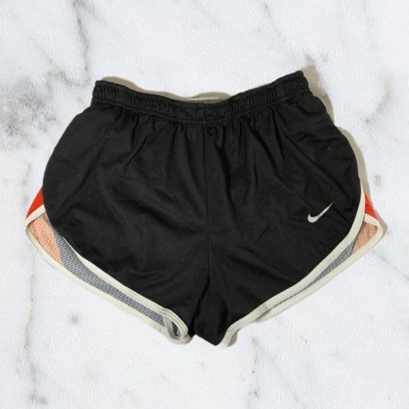 Nike Pants - Nike Black & Orange Tulip Hem Running Shorts